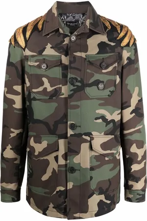 Philipp Plein Golden Eagle camouflage jacket