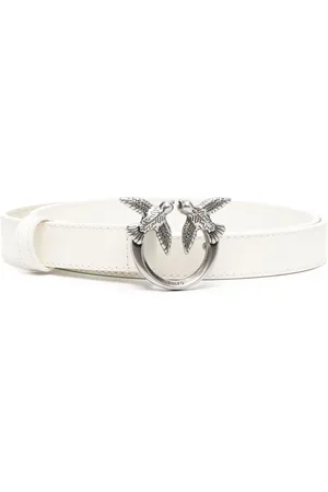 Pinko Love Berry logo-plaque leather belt
