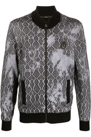 BILLIONAIRE Embroidered logo-crest bomber jacket