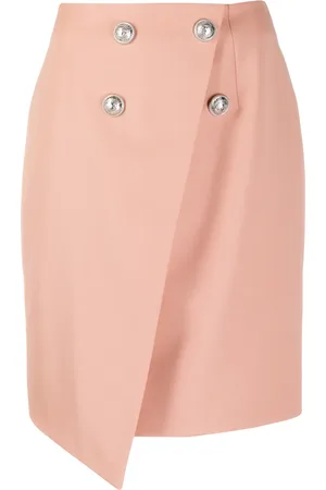 Balmain Stud-embellished asymmetric skirt