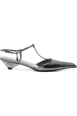 Prada 35mm metallic pumps