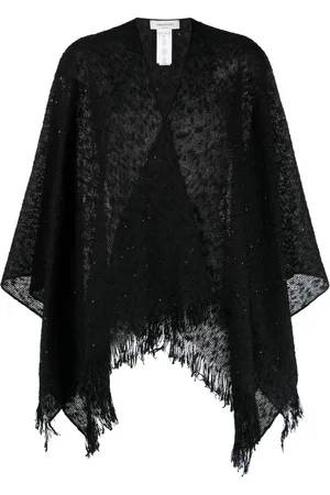 Fabiana Filippi Fringed-edge cotton-blend poncho