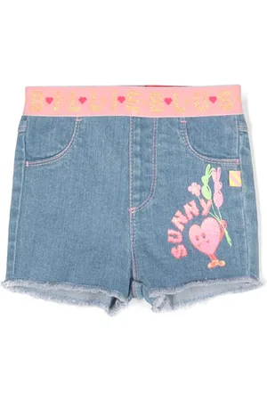 Billieblush Glitter-detail denim shorts