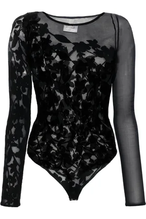 Wolford Floral-appliqué bodysuit