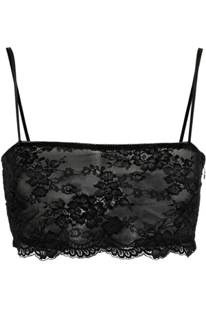 BLUMARINE Floral-lace crop top