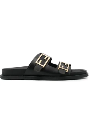 Fendi Feel logo-buckle slides