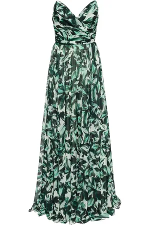 Amsale Printed strapless dress