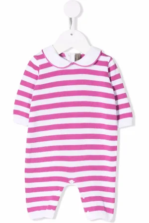 LITTLE BEAR Knitted stripe-print romper
