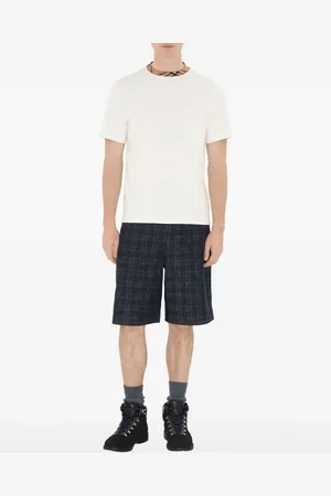 Burberry Checked-trim cotton T-shirt