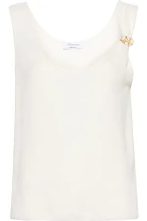 BLUMARINE Ring-detail crepe tank top