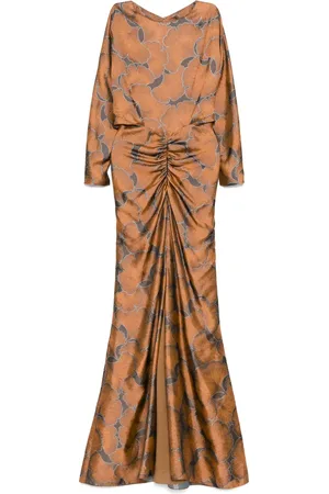 Amsale Jacquard dolman-sleeved dress