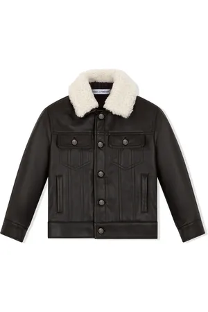Dolce & Gabbana Contrast-collar leather jacket