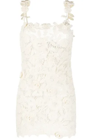 BLUMARINE Floral crochet-knit dress