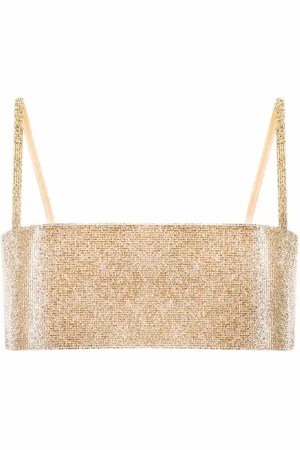 Nué Notes Charlotte crystal-embellished cropped top