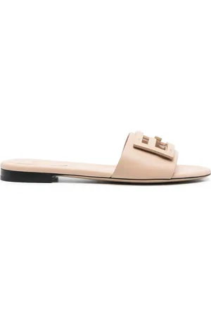Fendi FF logo-patch leather slides