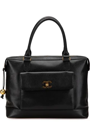 CHANEL 1991-1994 CC Caviar Turnlock tote bag