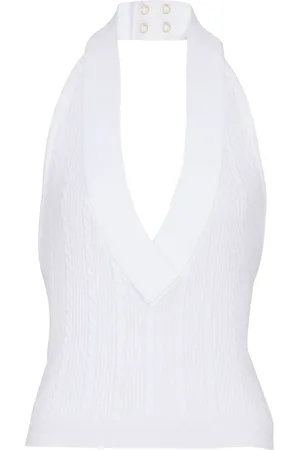 Balmain Cable-knit halterneck top