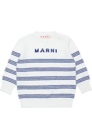 Marni Intarsia knit-logo striped jumper