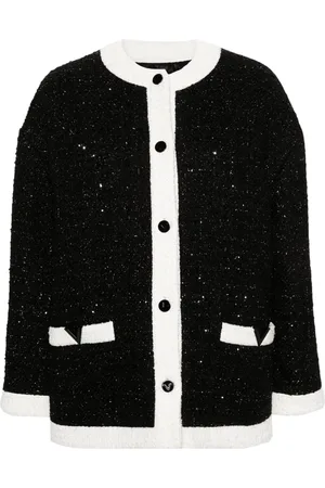 VALENTINO GARAVANI Caban sequinned tweed jacket