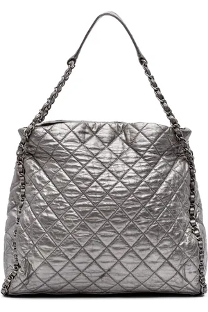 CHANEL 2010-2011 Large Quilted Metallic Calfskin Chain Me Hobo tote bag