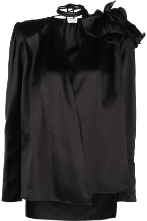 MAGDA BUTRYM Detachable floral-appliqué silk blouse