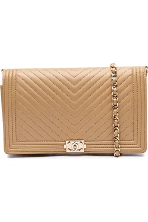 CHANEL 2015-2016 Chevron Calfskin Boy Wallet On Chain shoulder bag