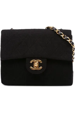 CHANEL 1989-1991 Mini Square Classic Jersey Flap crossbody bag