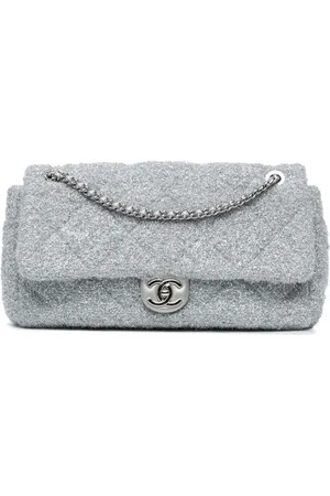 CHANEL 2017-2018 Large Quilted Lurex Ground Control Pluto Glitter Flap crossbody bag