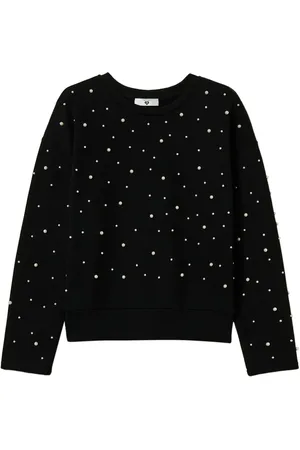 Twin-Set Pearl-embellished crew-neck sweatshirt