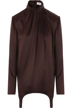 Saint Laurent Garter-detail silk blouse