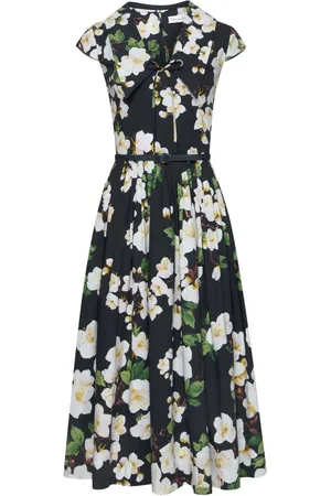 Oscar de la Renta Printed poplin dress