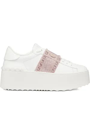 VALENTINO GARAVANI Rockstud Untitled leather flatform sneakers