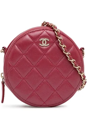 CHANEL 2020 Quilted Lambskin Round Pearl Clutch with Chain crossbody bag