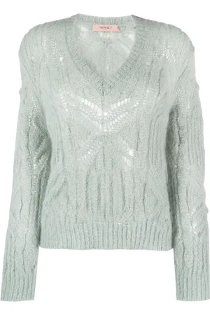 Twin-Set V-neck open-knit jumper