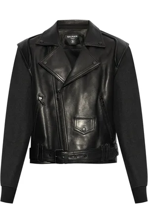 Balmain Belted leather jacket