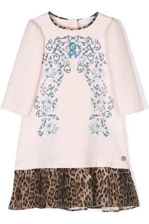 Roberto Cavalli Ruffle-trim long-sleeve midi dress