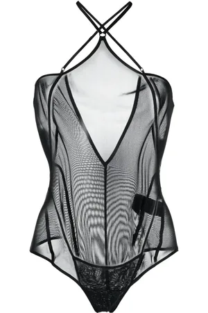KNWLS Celest semi-sheer halterneck body