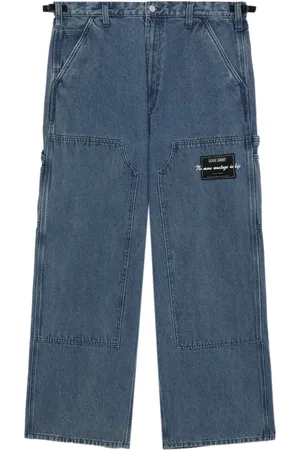 Izzue Logo-appliqué wide-leg jeans