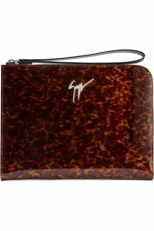 Giuseppe Zanotti Fabian tortoiseshell-effect patent leather clutch