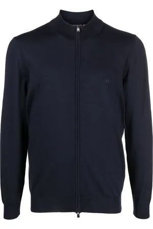 HUGO BOSS Fine-knit zip-up cardigan
