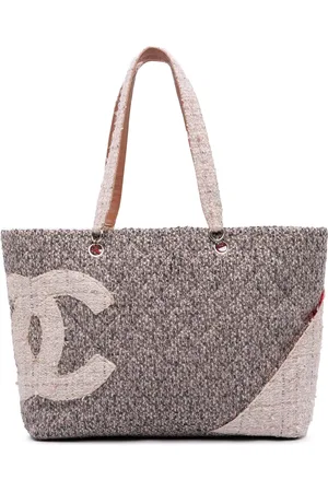 CHANEL 2004-2005 Large Quilted Tweed Cambon Ligne tote bag