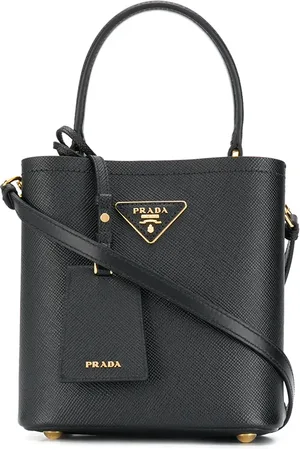 Prada Logo plaque bucket bag