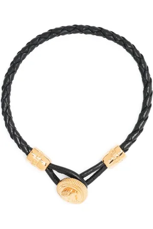 VERSACE Medusa Biggie braided leather bracelet
