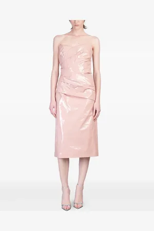 DEL CORE Draped bustier midi dress