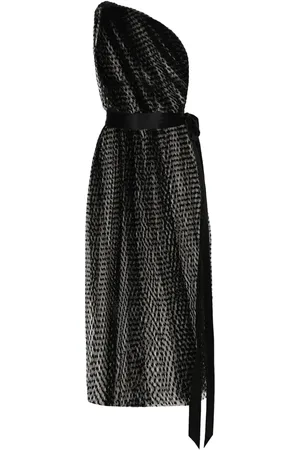 Dolce & Gabbana One-shoulder mesh midi dress