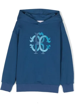 Roberto Cavalli Embroidered-logo long-sleeve hoodie