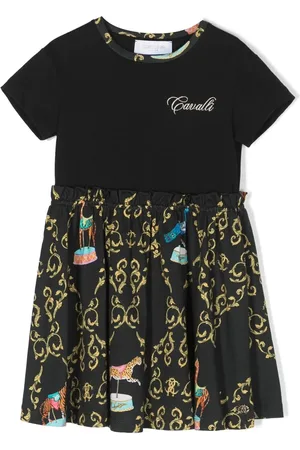 Roberto Cavalli Graphic-print cotton skater dress