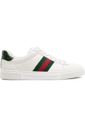 Gucci Ace Web-stripe leather sneakers
