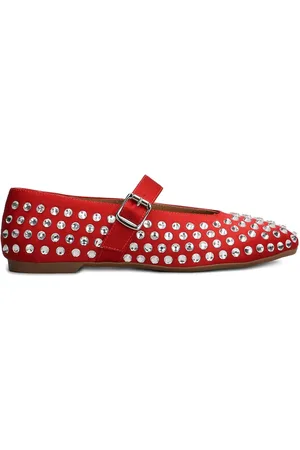 Gisel Moire Crystal-embellished flat pumps