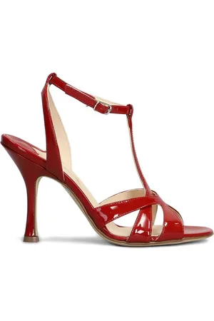 ANNA F. 105mm patent-finish sandals